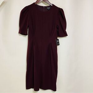 Express Burgundy Puff Sleeve Dress Size Small
